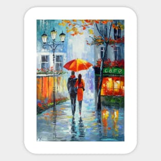 Romantic walk around the city Sticker